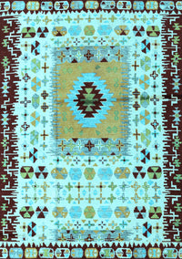 Abstract Light Blue Modern Rug, abs4824lblu