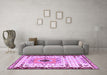 Machine Washable Abstract Purple Modern Area Rugs in a Living Room, wshabs4824pur