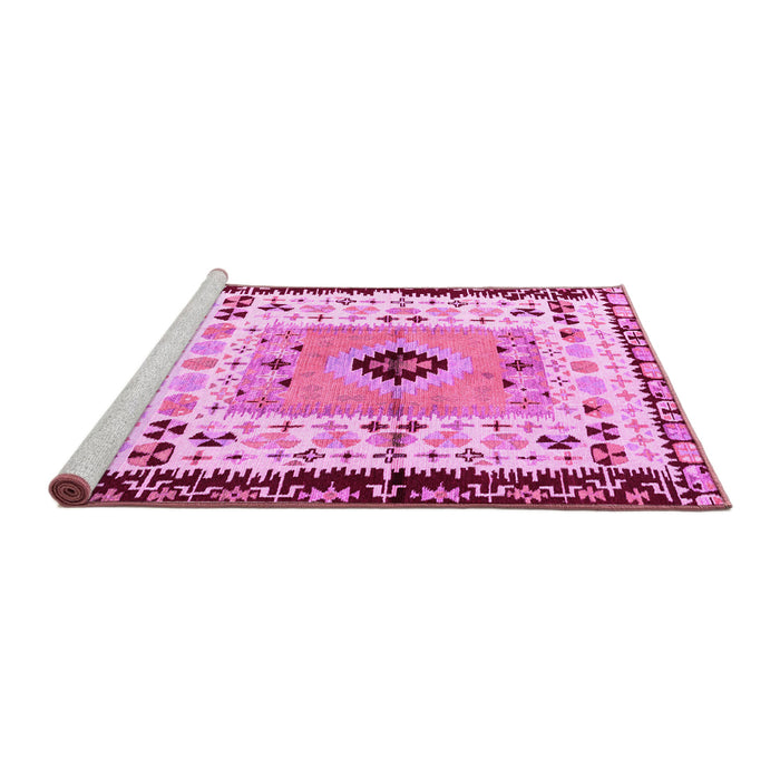 Sideview of Machine Washable Abstract Pink Modern Rug, wshabs4824pnk