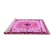 Sideview of Machine Washable Abstract Pink Modern Rug, wshabs4824pnk