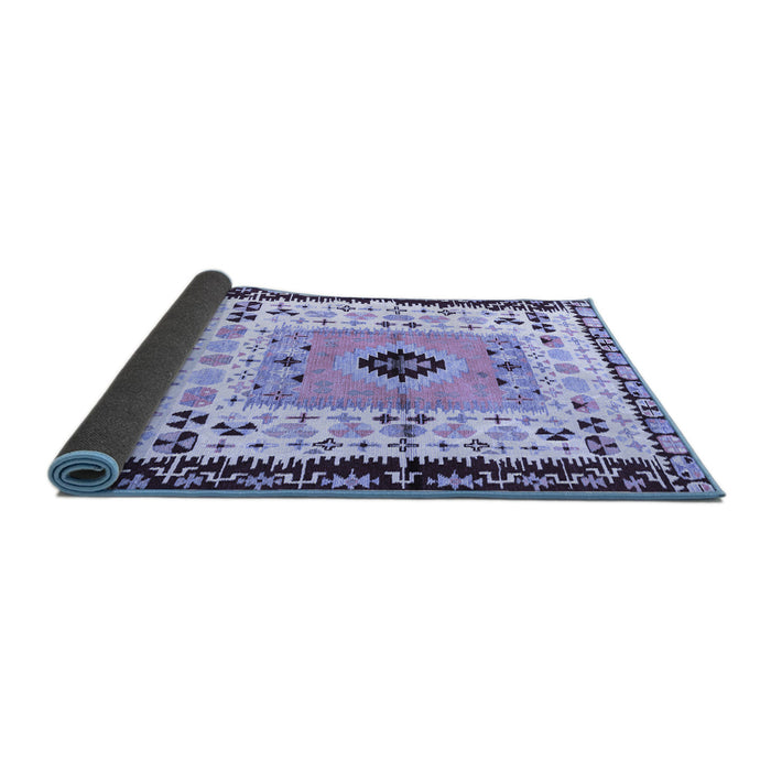 Sideview of Abstract Blue Modern Rug, abs4824blu