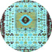 Round Abstract Light Blue Modern Rug, abs4824lblu