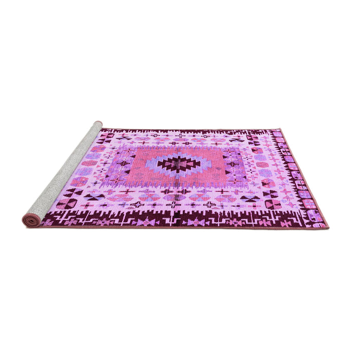 Sideview of Machine Washable Abstract Purple Modern Area Rugs, wshabs4824pur
