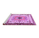 Sideview of Machine Washable Abstract Purple Modern Area Rugs, wshabs4824pur