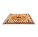 Sideview of Machine Washable Abstract Orange Modern Area Rugs, wshabs4824org