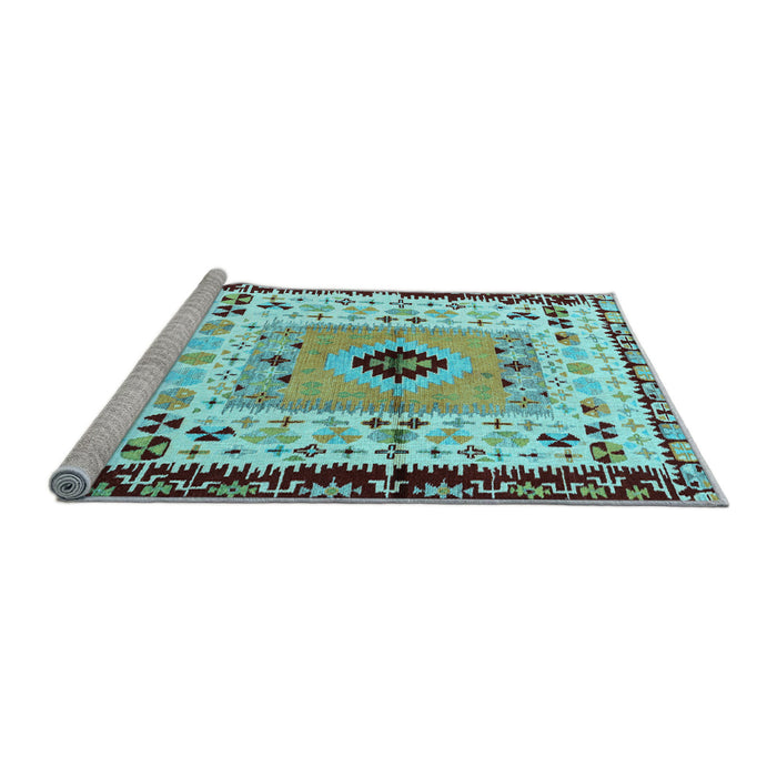 Sideview of Machine Washable Abstract Light Blue Modern Rug, wshabs4824lblu