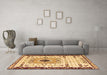 Machine Washable Abstract Brown Modern Rug in a Living Room,, wshabs4824brn