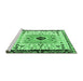 Sideview of Machine Washable Abstract Emerald Green Modern Area Rugs, wshabs4824emgrn