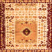 Square Abstract Orange Modern Rug, abs4824org