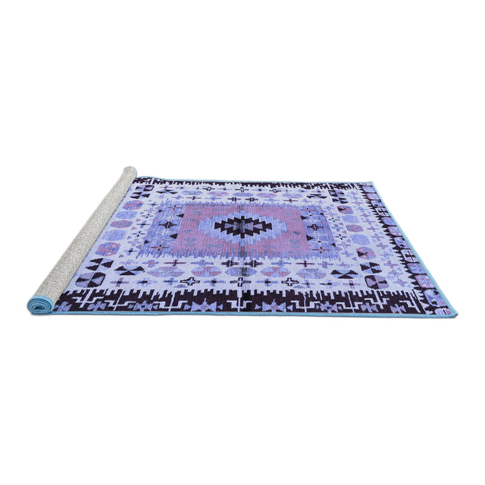 Sideview of Machine Washable Abstract Blue Modern Rug, wshabs4824blu