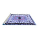 Sideview of Machine Washable Abstract Blue Modern Rug, wshabs4824blu