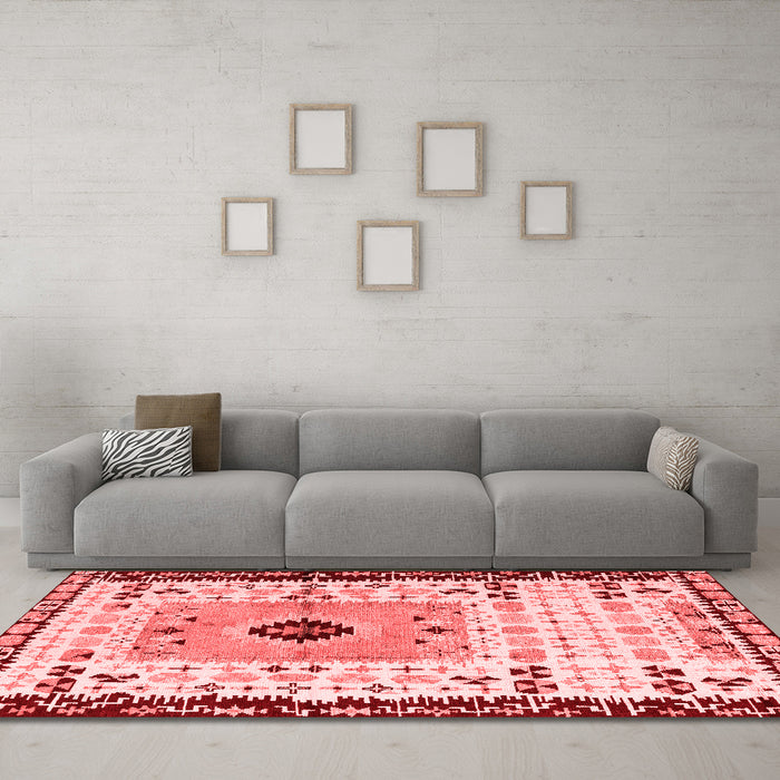 Modern Red Washable Rugs