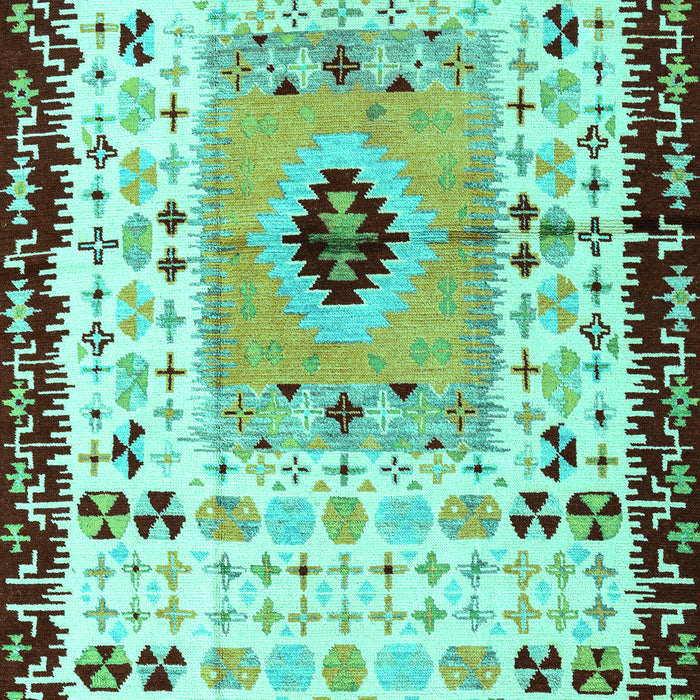 Machine Washable Abstract Turquoise Modern Area Rugs, wshabs4824turq