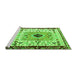 Sideview of Machine Washable Abstract Green Modern Area Rugs, wshabs4824grn