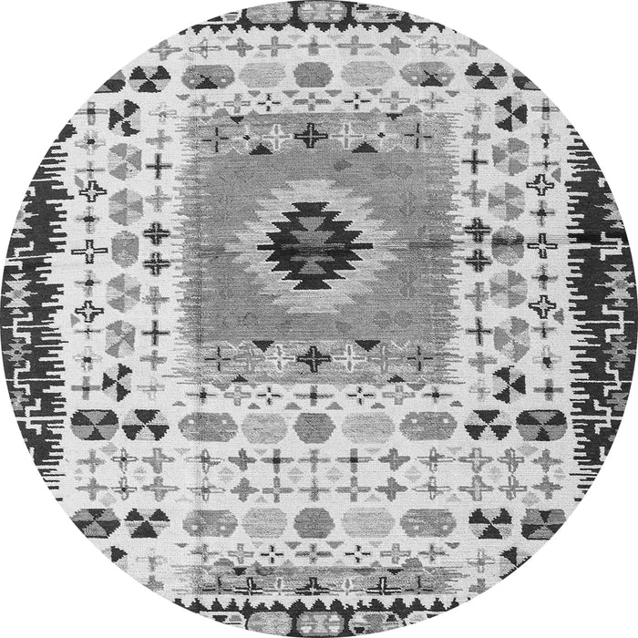 Round Abstract Gray Modern Rug, abs4824gry