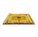 Sideview of Machine Washable Abstract Yellow Modern Rug, wshabs4824yw