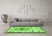 Machine Washable Abstract Green Modern Area Rugs in a Living Room,, wshabs4824grn