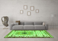 Machine Washable Abstract Green Modern Rug, wshabs4824grn