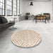 Round Abstract Camel Brown Modern Rug in a Office, abs4825