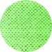 Round Abstract Green Modern Rug, abs4825grn