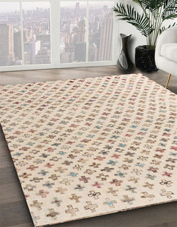 Abstract Camel Brown Modern Rug in Family Room, abs4825