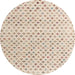 Round Machine Washable Abstract Camel Brown Rug, wshabs4825