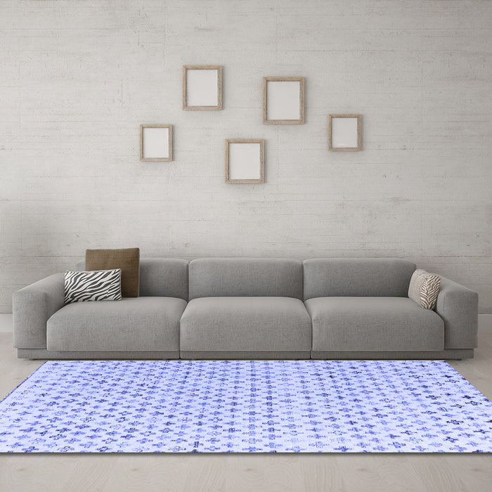 Machine Washable Abstract Blue Modern Rug in a Living Room, wshabs4825blu