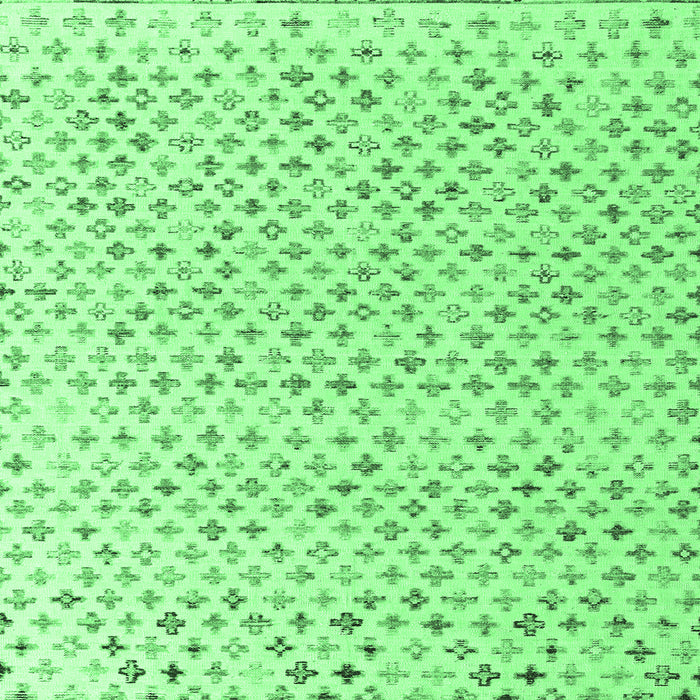 Square Machine Washable Abstract Emerald Green Modern Area Rugs, wshabs4825emgrn