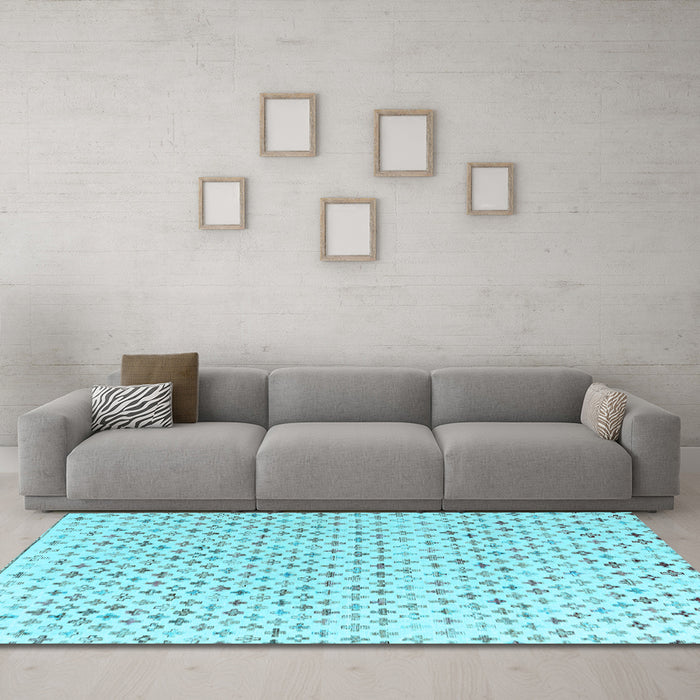 Machine Washable Abstract Light Blue Modern Rug in a Living Room, wshabs4825lblu