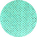 Round Abstract Turquoise Modern Rug, abs4825turq