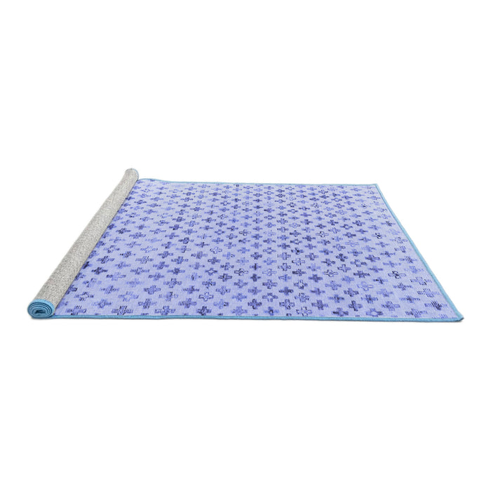 Sideview of Machine Washable Abstract Blue Modern Rug, wshabs4825blu