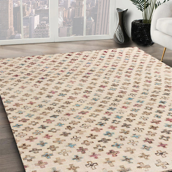 Abstract Camel Brown Modern Rug in Family Room, abs4825