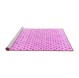 Sideview of Machine Washable Abstract Pink Modern Rug, wshabs4825pnk