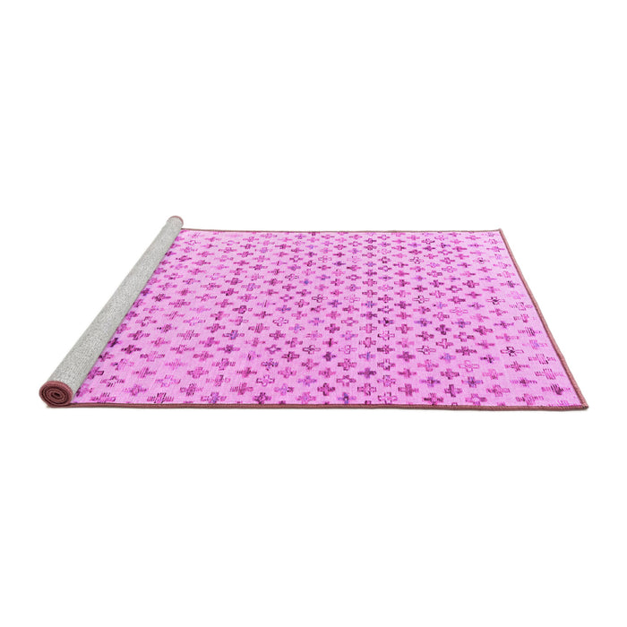 Sideview of Machine Washable Abstract Pink Modern Rug, wshabs4825pnk