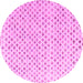 Round Machine Washable Abstract Pink Modern Rug, wshabs4825pnk