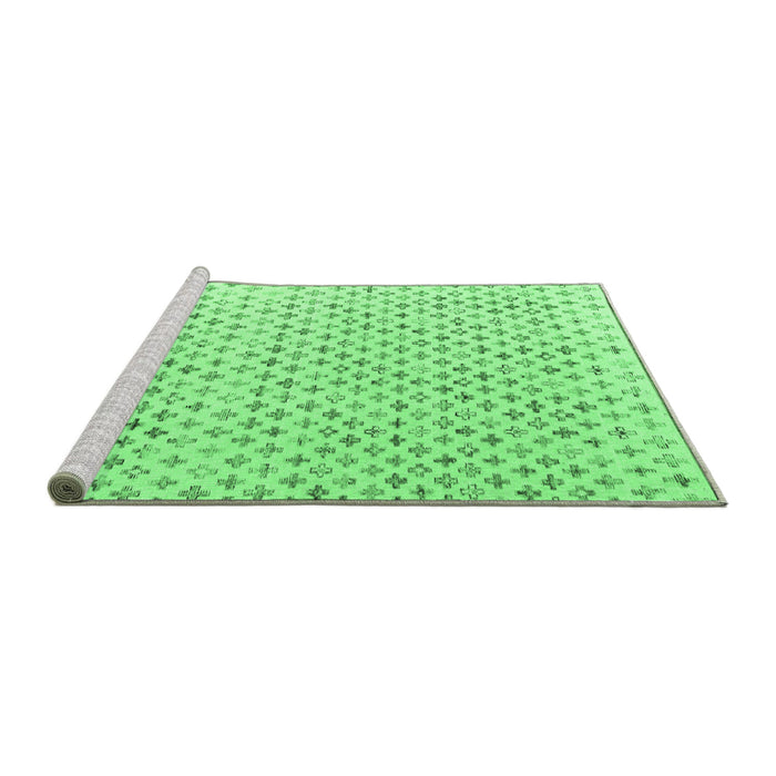 Sideview of Machine Washable Abstract Emerald Green Modern Area Rugs, wshabs4825emgrn
