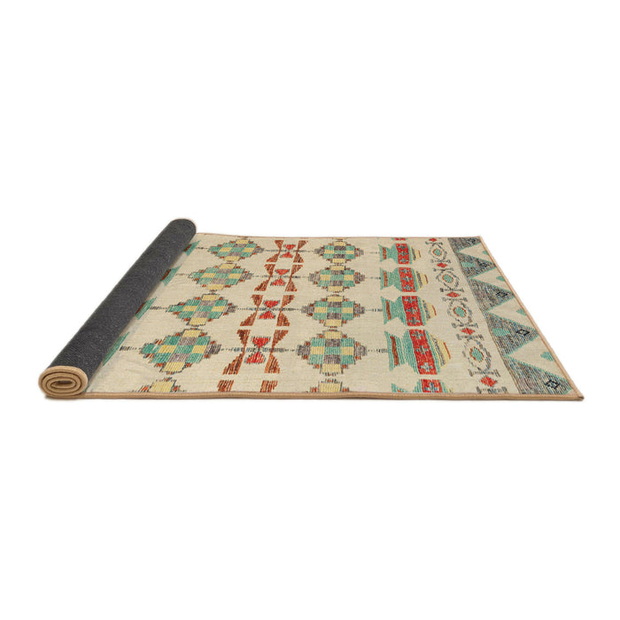 Sideview of Abstract Khaki Gold Modern Rug, abs4826
