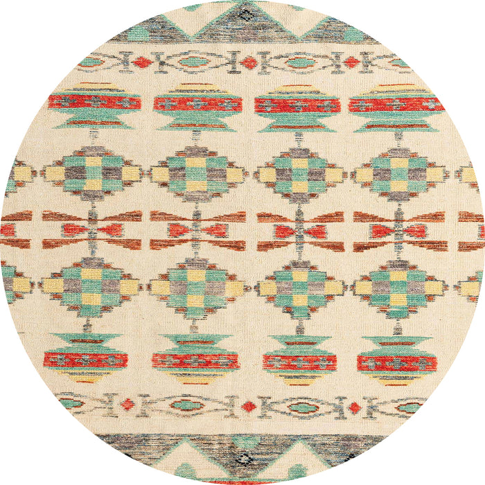 Round Abstract Khaki Gold Modern Rug, abs4826