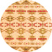 Round Abstract Orange Modern Rug, abs4826org