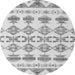 Round Abstract Gray Modern Rug, abs4826gry