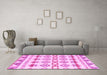 Machine Washable Abstract Pink Modern Rug in a Living Room, wshabs4826pnk