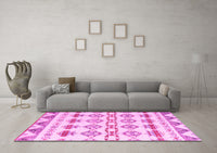 Machine Washable Abstract Pink Modern Rug, wshabs4826pnk