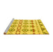 Sideview of Machine Washable Abstract Yellow Modern Rug, wshabs4826yw