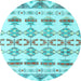 Round Abstract Light Blue Modern Rug, abs4826lblu