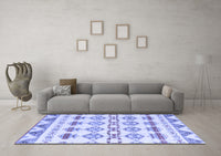 Machine Washable Abstract Blue Modern Rug, wshabs4826blu