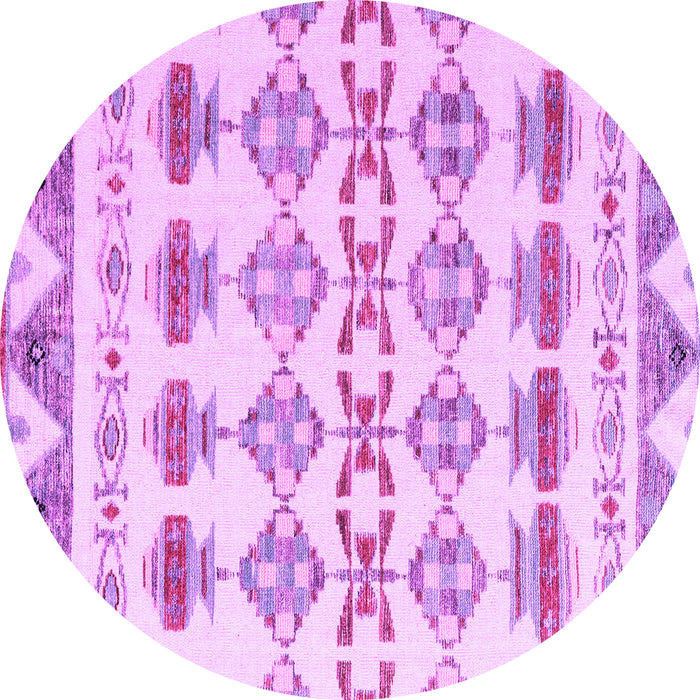 Round Machine Washable Abstract Purple Modern Area Rugs, wshabs4826pur