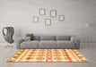 Machine Washable Abstract Orange Modern Area Rugs in a Living Room, wshabs4826org