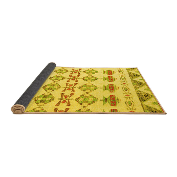 Sideview of Abstract Yellow Modern Rug, abs4826yw