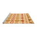 Sideview of Machine Washable Abstract Orange Modern Area Rugs, wshabs4826org