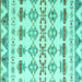 Square Machine Washable Abstract Turquoise Modern Area Rugs, wshabs4826turq